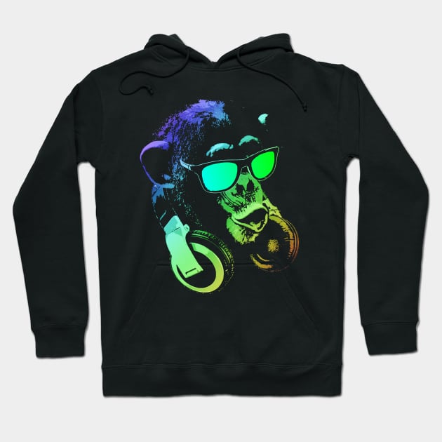 Monkey DJ Hoodie by Nerd_art